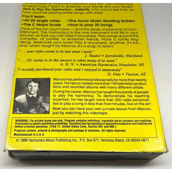 How to Play Harmonica Instantly VHS Learn Video 1988 Absolute Beginner Vol 1 - Picture 5 of 7